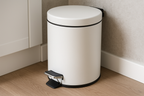 Lixeira com Pedal Metal Branca 12L Tampa Automática