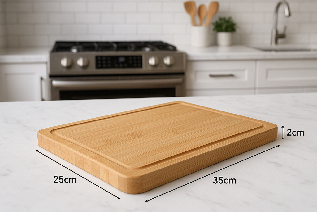 Tábua de Corte Bambu Natural 35x25cm com Canaleta