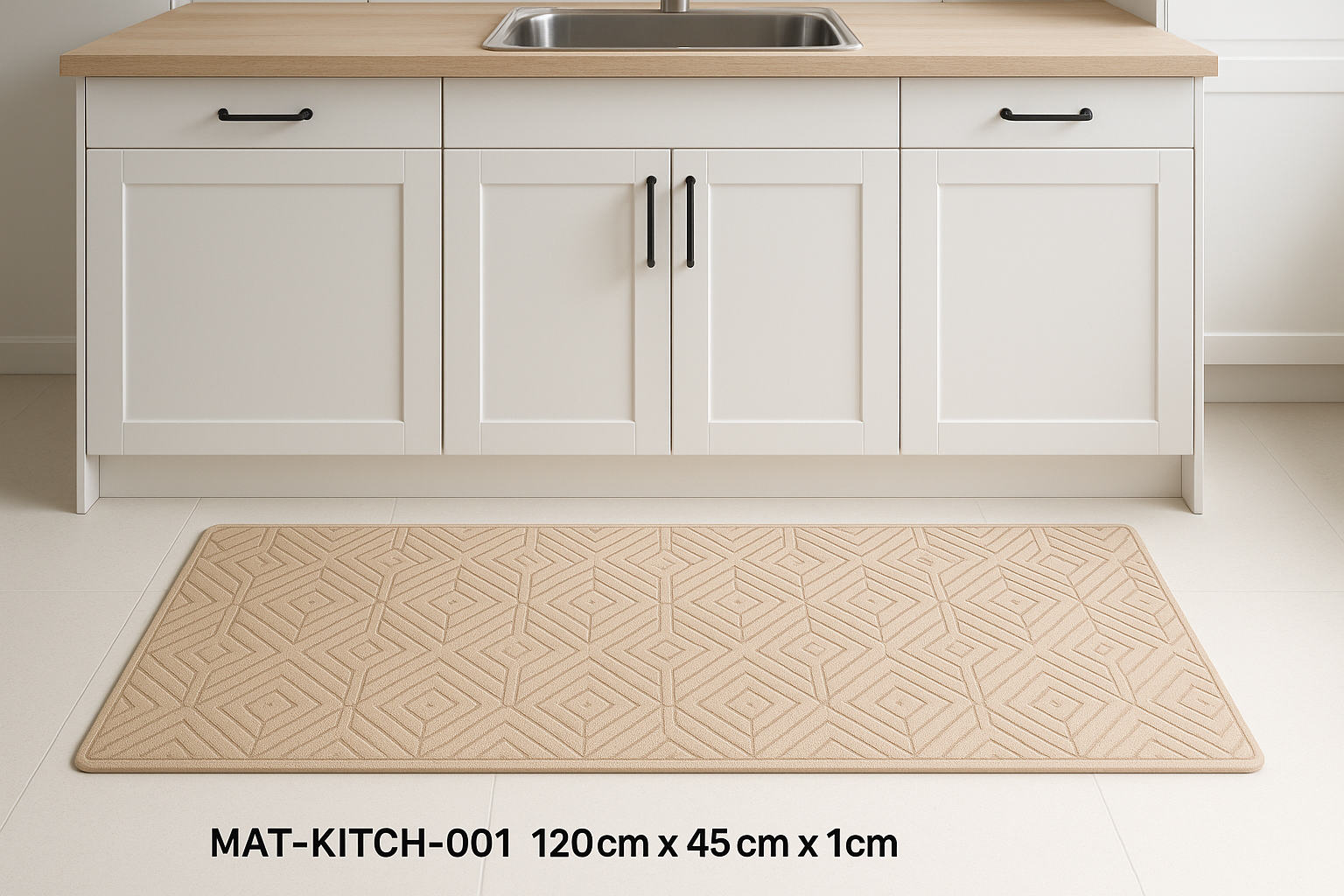 Tapete de Cozinha Antiderrapante Geométrico 120x45cm