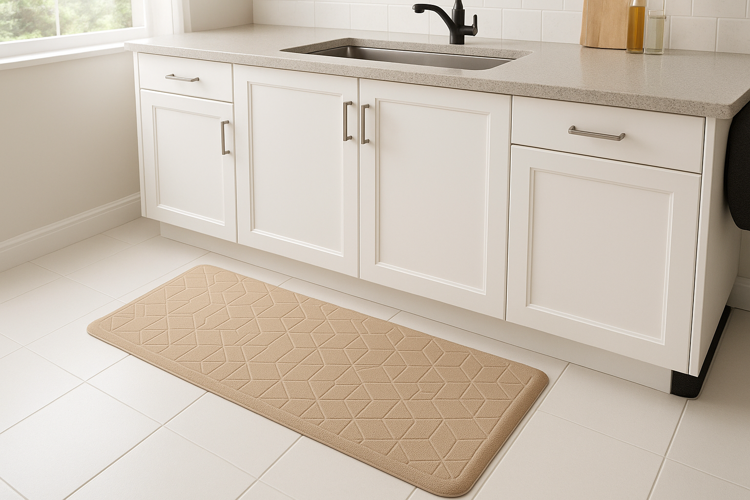 Tapete de Cozinha Antiderrapante Geométrico 120x45cm